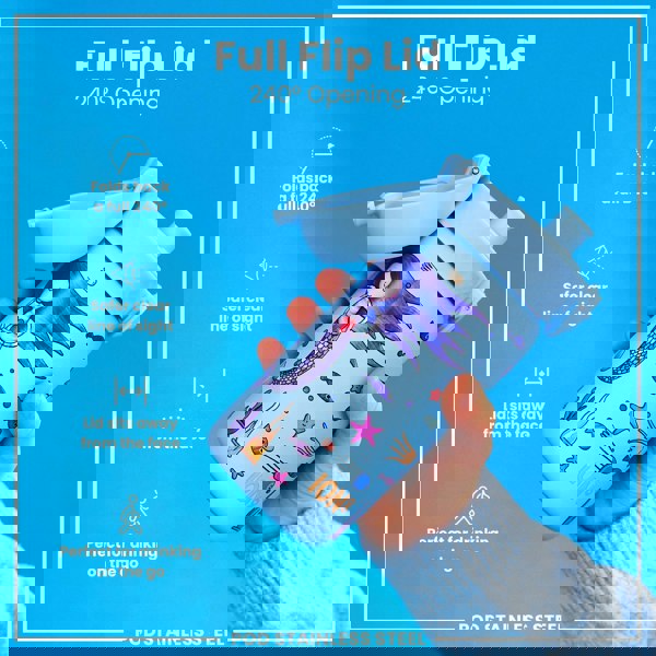 ION8 Leak Proof Kids Water Bottle, Stainless Steel, Mermaids, 400ml (13oz)