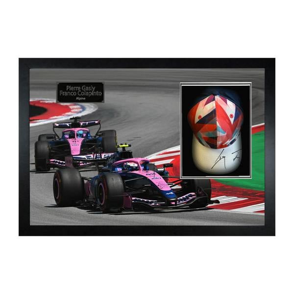 Pierre Gasly & Franco Colapinto Signed Alpine Racing F1 Cap Iconic Frame (ACG Cert)