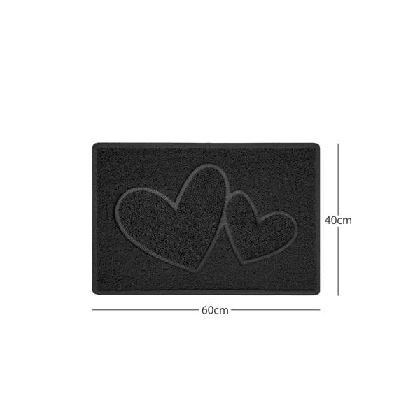 Nicoman "Double Heart" Embossed Loofah Textured Spaghetti Doormat