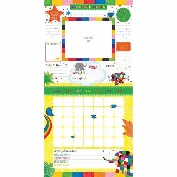 Elmer the Elephant Baby's First Year Calendar, Perpetual Calendars and Diaries, Month To View, History & Literature, Gift