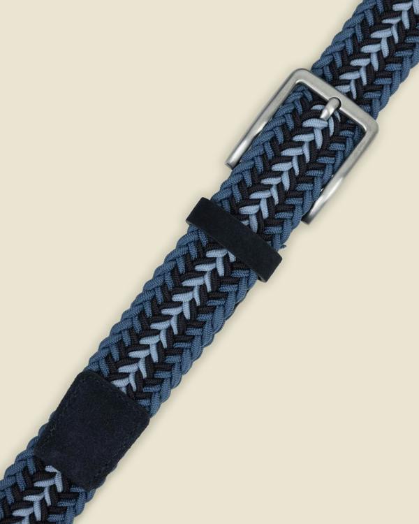 Larsson & Co Lunde - Multi-Coloured Wide Striped Braided Elastic Stretch Belt