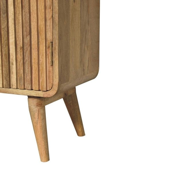 Artisan Furniture T-bar Ridged Handcrafted Solid Mango Wood Cabinet
