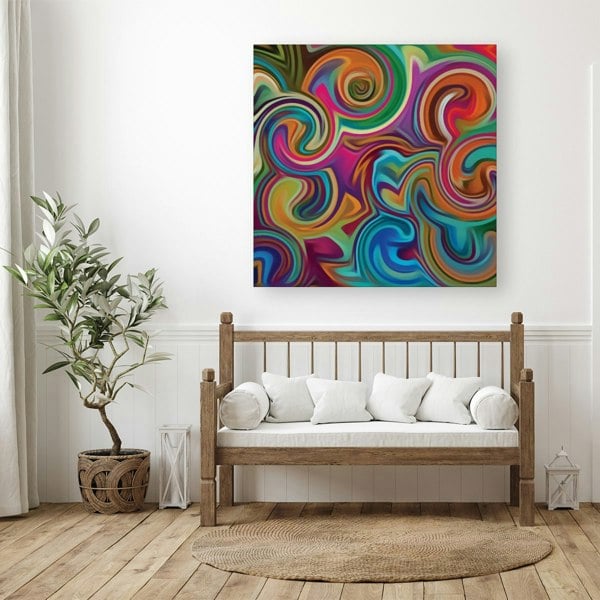 Warren Reed Colourful Wave Pattern Canvas