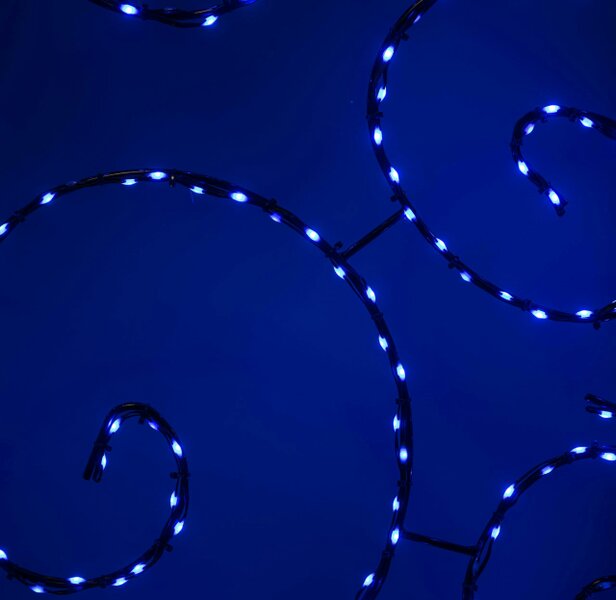 Samuel Alexander 78cm Metal Hanging Christmas Bauble with 245 Static & Twinkling LEDs in Blue & White