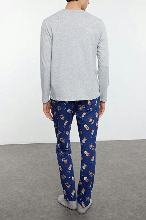 WOVCOR 2-Piece Teddy Bear Print Knit Pajama Set