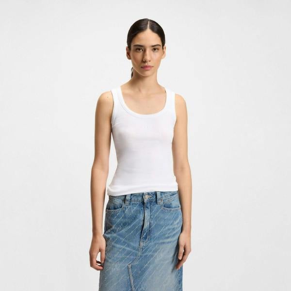 Boss Womens/Ladies C_Ematite Slim Tank Top - White - 