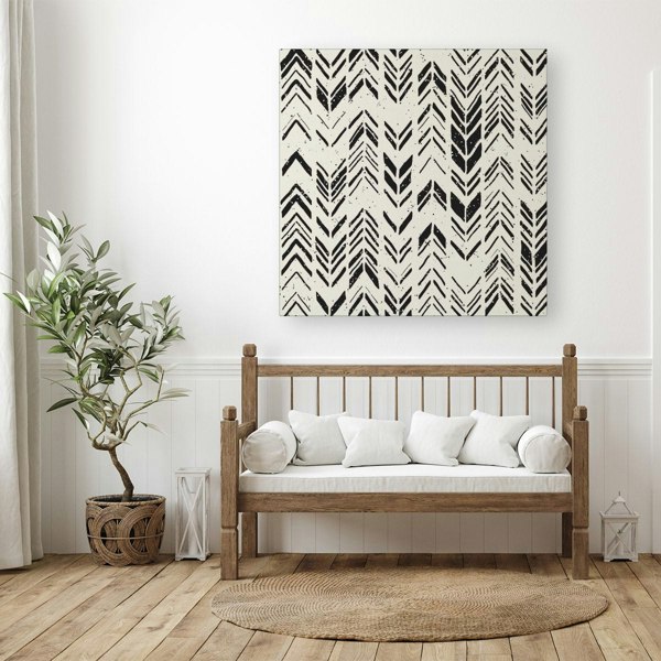 Warren Reed Hand Drawn Chevron Pattern Canvas