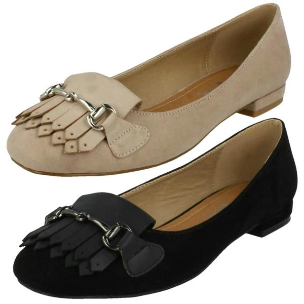 Anne Michelle Ladies Anne Michelle Low Heel Slip On Ballerinas