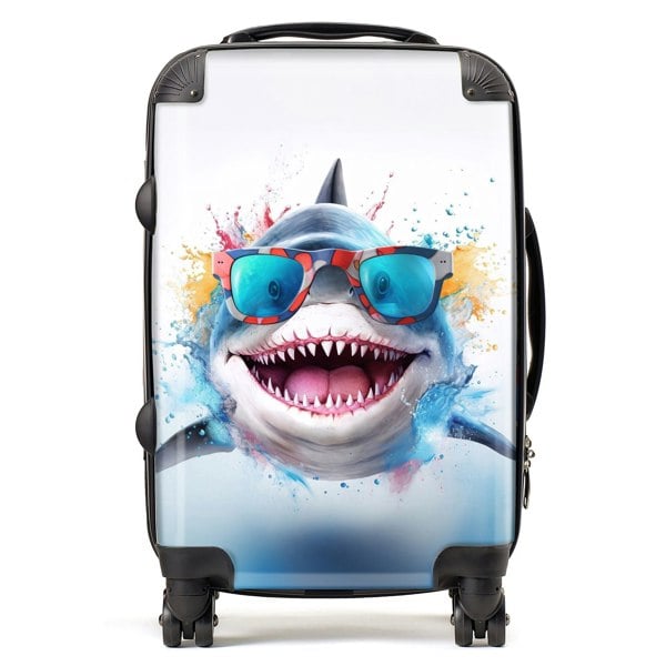 Warren Reed Splashart Shark In Glasses Suitcase