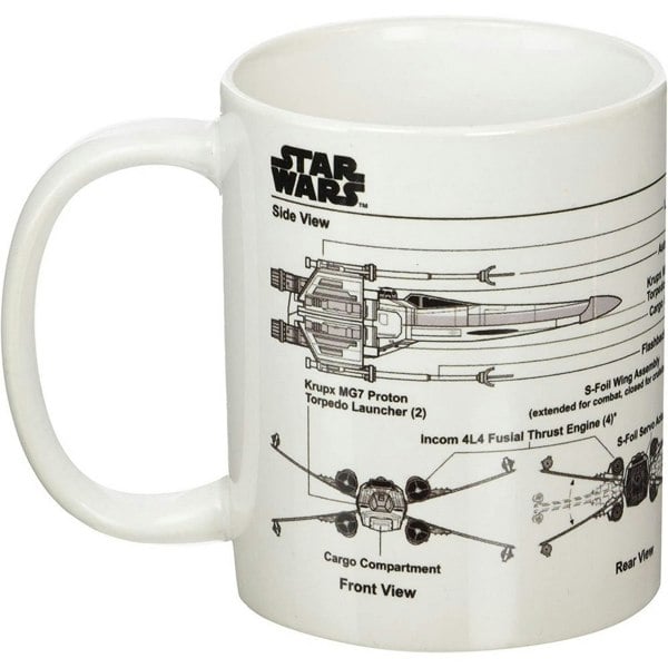 Star Wars X-Wing Fighter Sketch Mug - White/Black