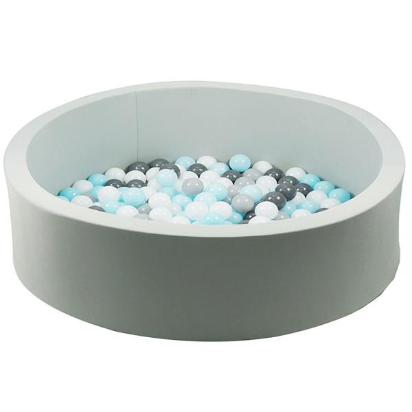 Gr8 Home Grey Soft Foam Ball Pit with 200 Balls 90cm Toddler Play Pool