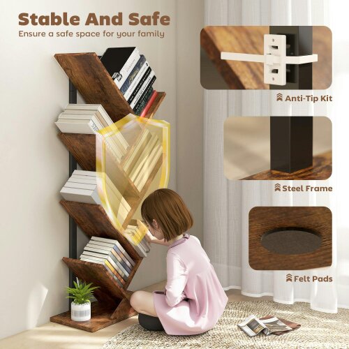 Wyld Haus Modo Wood Wood Effect 6 Section Tree Style Bookcase