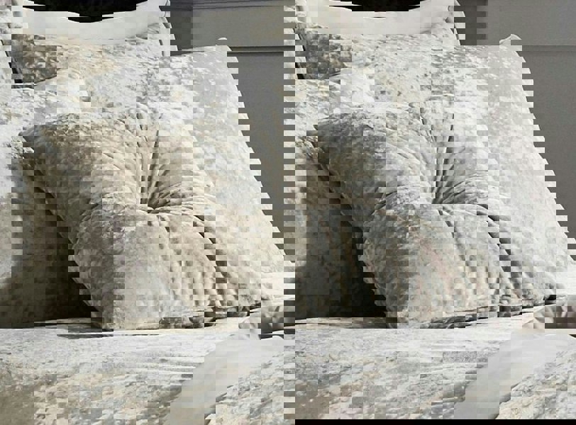 Catherine Lansfield Crushed Velvet Natural Filled Cushion