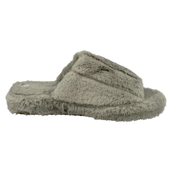 Spot On Ladies Spot On Faux Fur Stripe Detailed Sliders X2119