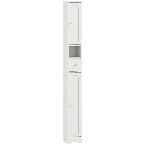 Wyld Haus Extra Tall Bathroom Storage Cabinet With Arched Doors White 185cm