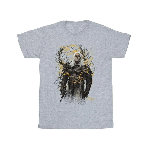 Netflix Mens The Witcher Smoking Wolf T-Shirt - Sports Grey