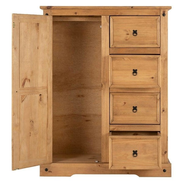 Seconique Corona 1 Door 4 Drawer Low Wardrobe