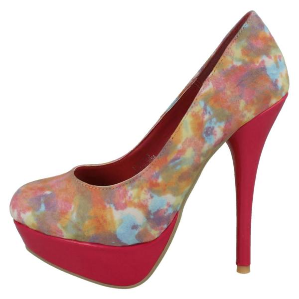Spot On Ladies Spot On Heeled Platform Court Shoe