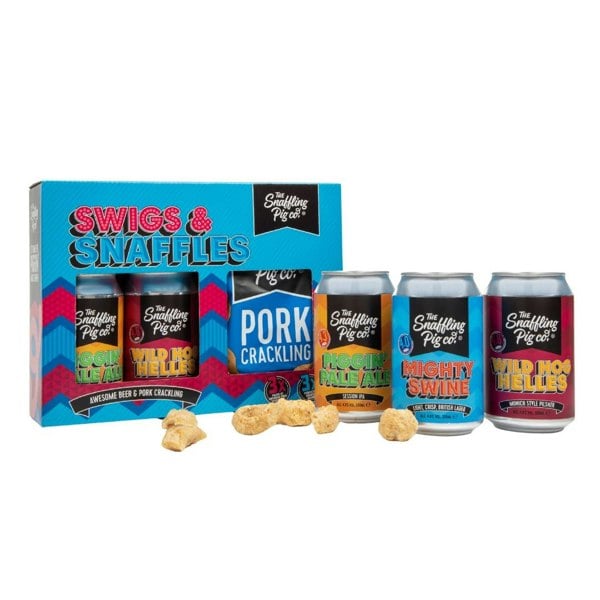 The Snaffling Pig Co Swigs & Snaffles: Pork Crackling and Beer Gift Box