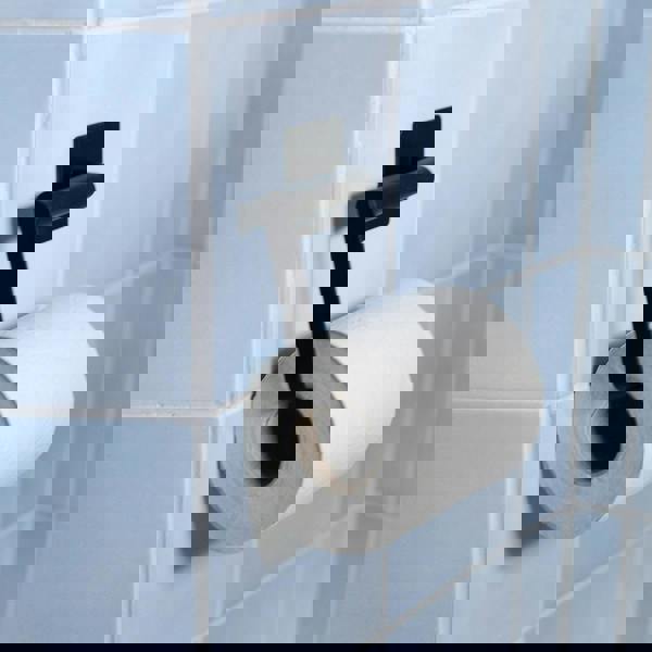 BESLAGSBODEN Black Stainless Steel Toilet Roll Holder Self Adhesive Bathroom Wall Mounted