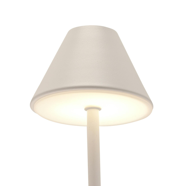 Hestia Matt Putty White USB LED Touch Table Lamp  - Medium