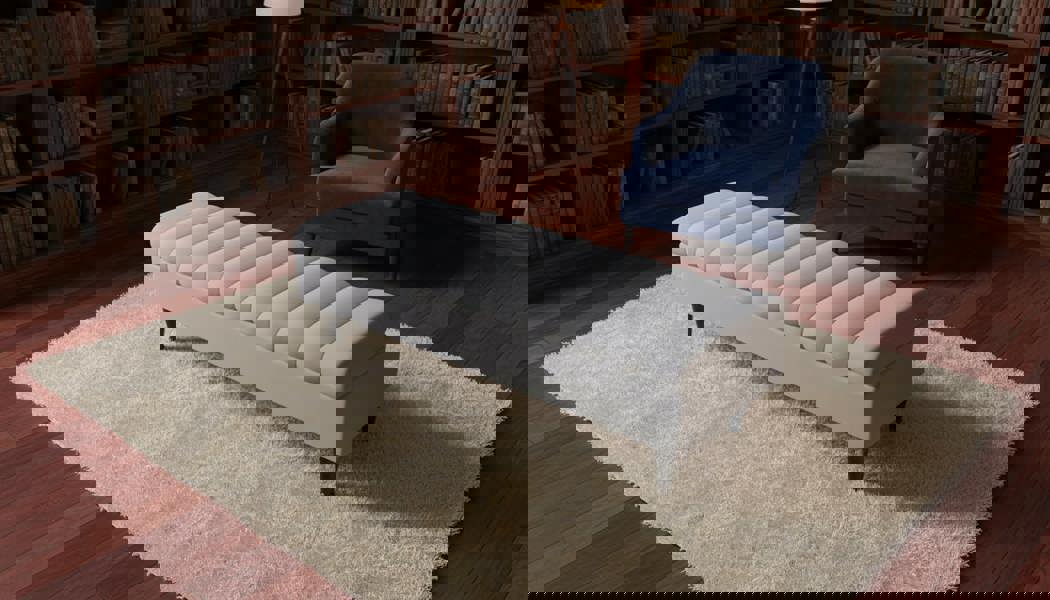 Romo Panel Light Grey Storage Ottoman Bench Seat for Living Room UK - ISTOOLS