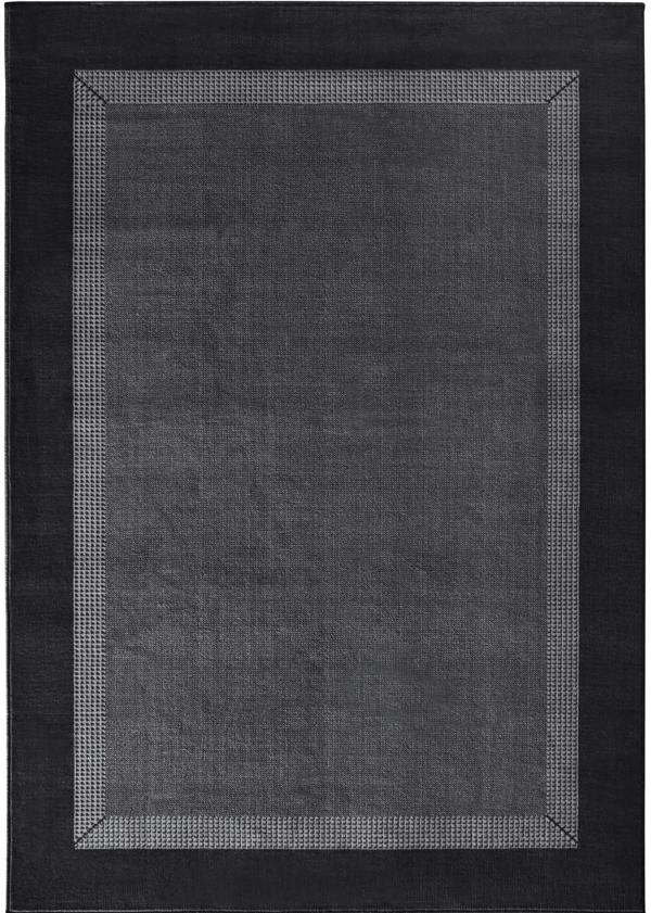 Designer Velours Runner Band Rug Black