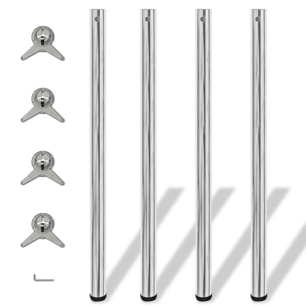 Berkfield 4 Height Adjustable Table Legs Chrome 1100 mm