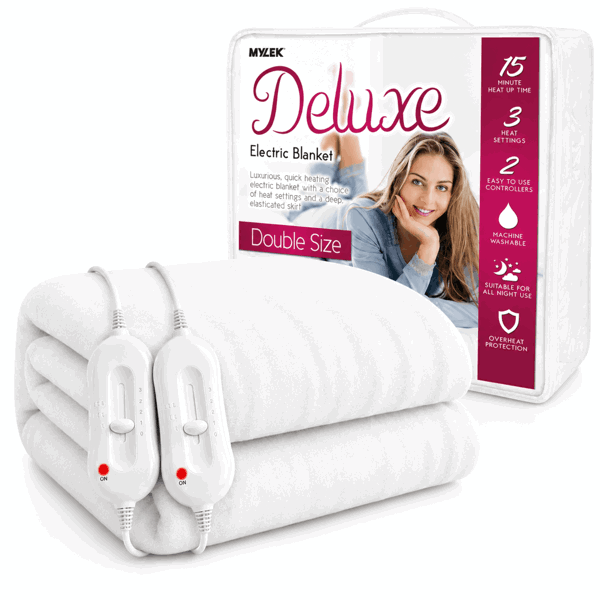 MYLEK Electric Blanket Double Fully Heated Mattress Cover Underblanket with Elasticated Skirt