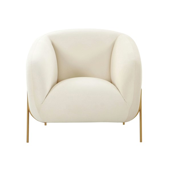 Furniture Edit Kandra Cream Velvet Accent Occasional Chair