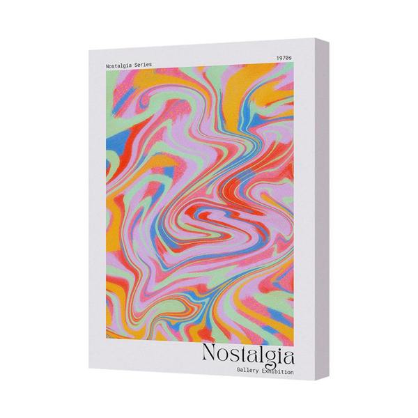 Benjamin Tate Design Nostalgia Series Abstract Canvas Print 1970s Colorful Swirl Art Wall Art