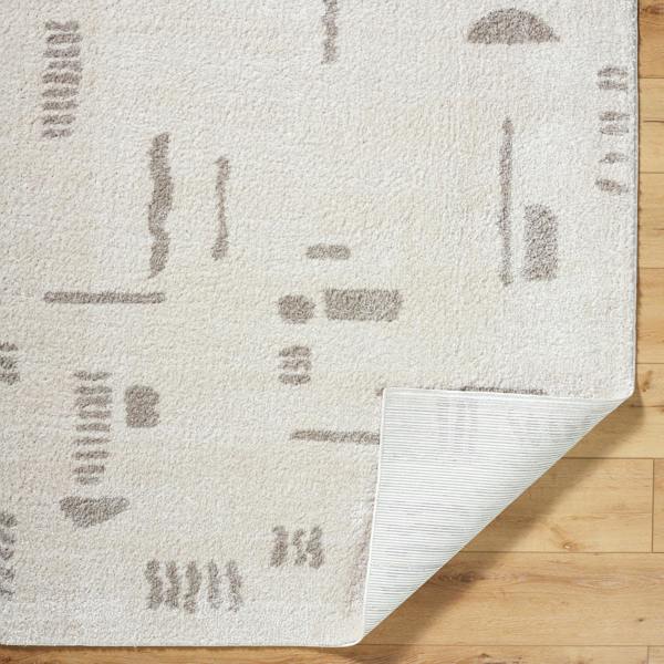 Livabliss Fossay Shag-Washable Beige Grey Modern High Pile Rug