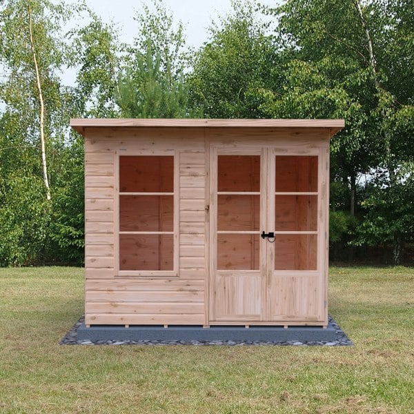 Shire 8x6 Dahlia Pent Summerhouse 12mm Shiplap interlock cladding