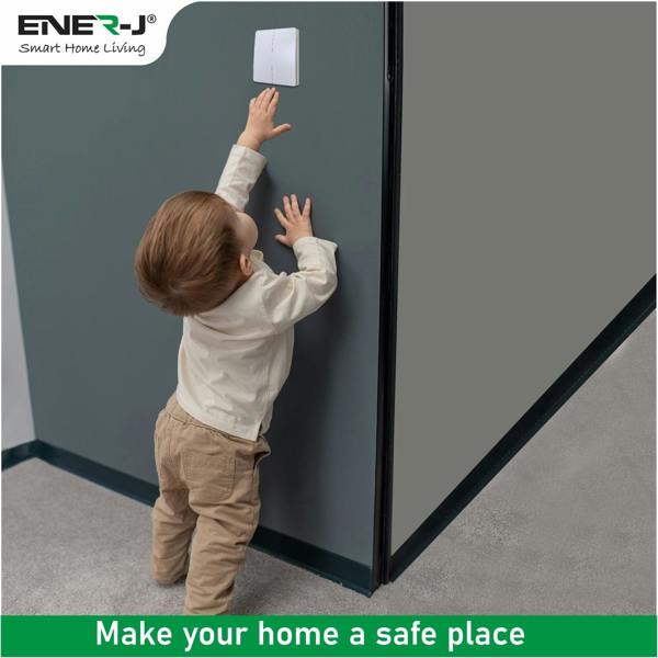 ENER-J's 2 Gang Wireless Switch White + 2 ways, 5A*2 600W RF Receiver for Non Dimmable Switch