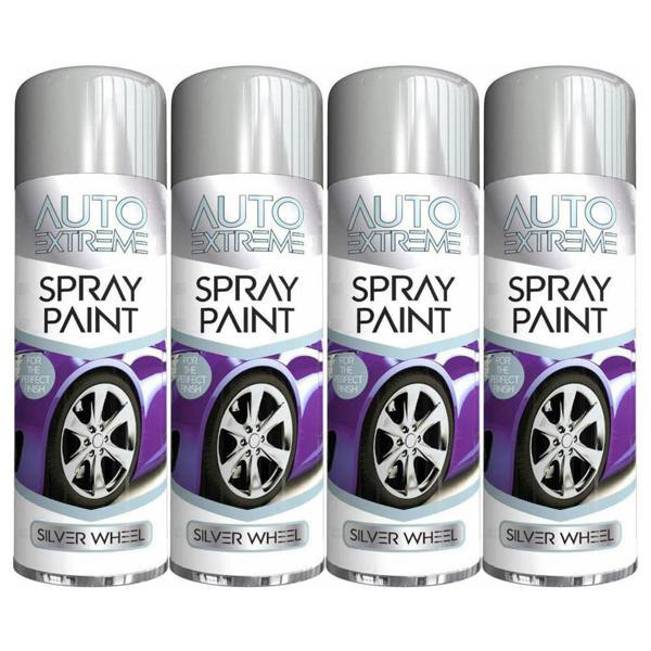Auto Extreme 4X Auto Extreme Silver Wheel Spray Paint 250ml