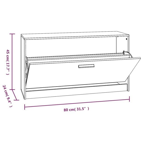 Berkfield Shoe Bench Smoked Oak 80x24x45 cm Engineered Wood