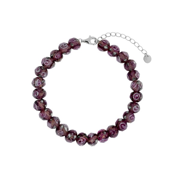 Gold Trip Autumn Rose Glass Beaded Bracelet