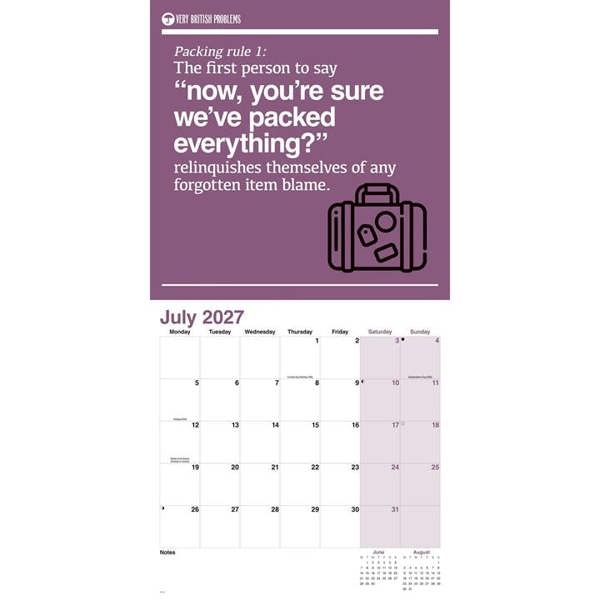 Very British Problems Calendar 2027, Wall Calendars, Month To View, Humour, Gift