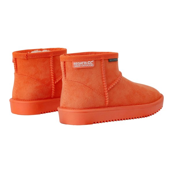 Regatta Childrens/Kids Risely Faux Fur Lined Waterproof Snow Boots - Orange