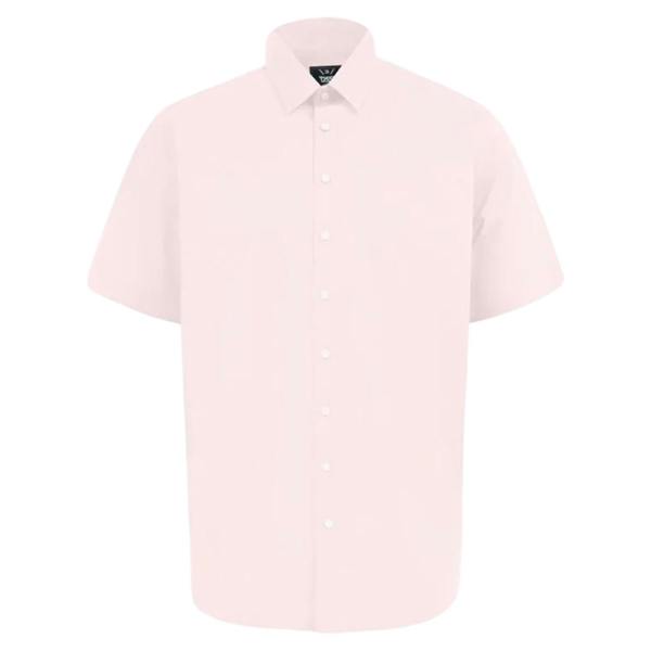 Duke Mens D555 Lucas Stretch Kingsize Short-Sleeved Shirt - Pale Pink - 
