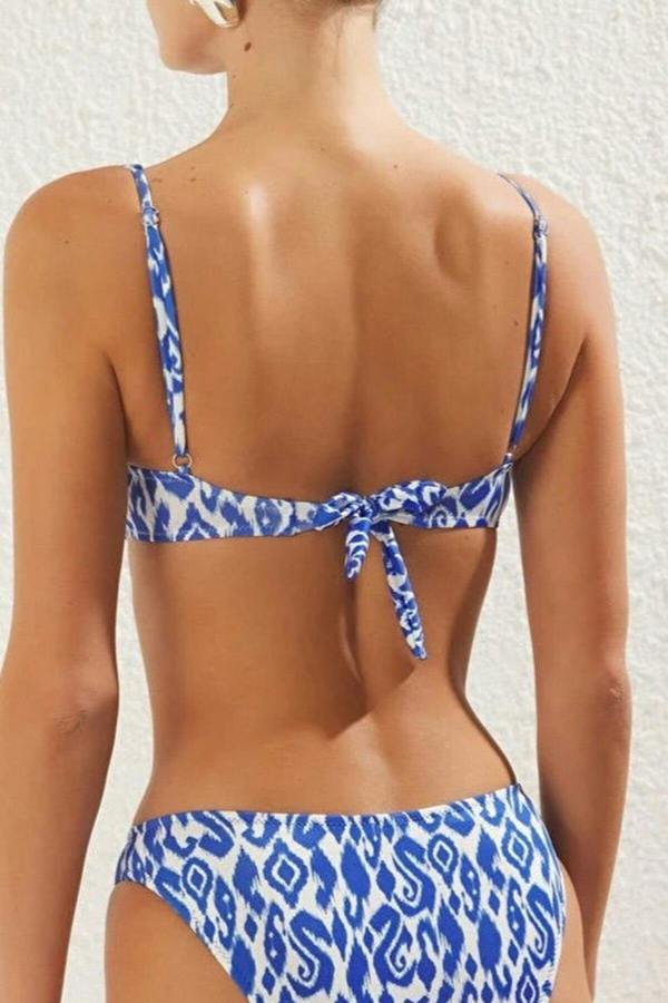 WOVCOR Ethnic Patterned Balconette Padded Bikini Top