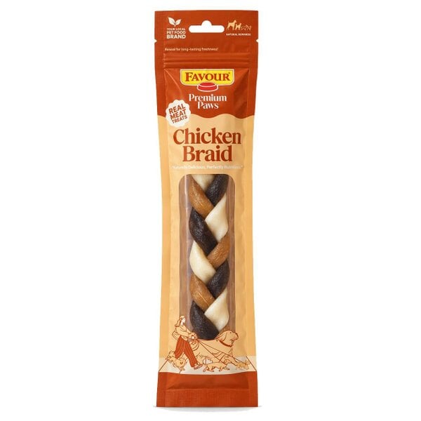 Favour Premium Paws Chicken Braid Dog Treat 95g