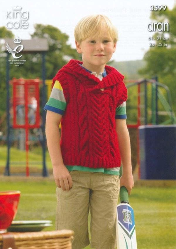 King Cole Big Value Knitting Pattern 3599, Sweaters for Kids, 24 - 32 Inches - Advanced