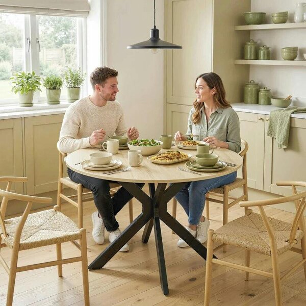 Folding Dining Table, Drop Leaf Table with Adjustable Feet, Natural Wood Finish - Natural wood finish