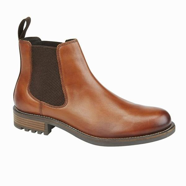 Roamers Mens Elgin Leather Ankle Boots - Tan