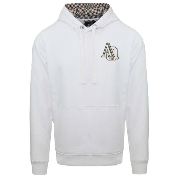 Aquascutum Aq 1851 Patch Logo Hoodie - White