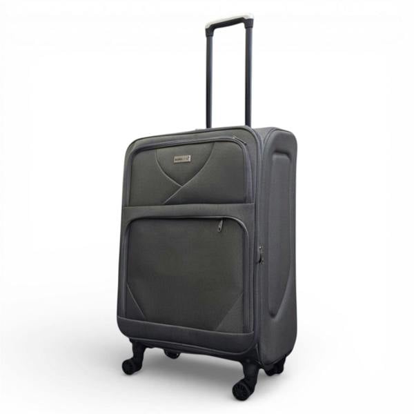 Infinity Luggage Soft Shell Lightweight Nylon Suitcase Set 4 Wheel Travel Case Holiday Bags