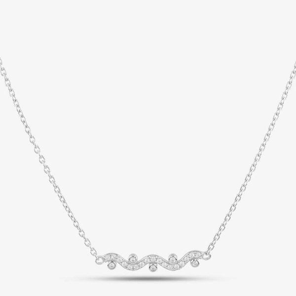 T. H. Baker Silver & Cubic Zirconia Wave Necklace 2THB020304