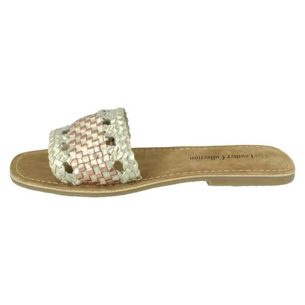 Leather Collection Ladies Leather Collection Flat Weave Mules F00272