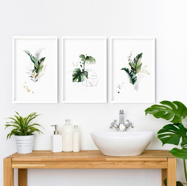 Pictures for bathroom walls | set of 3 wall art